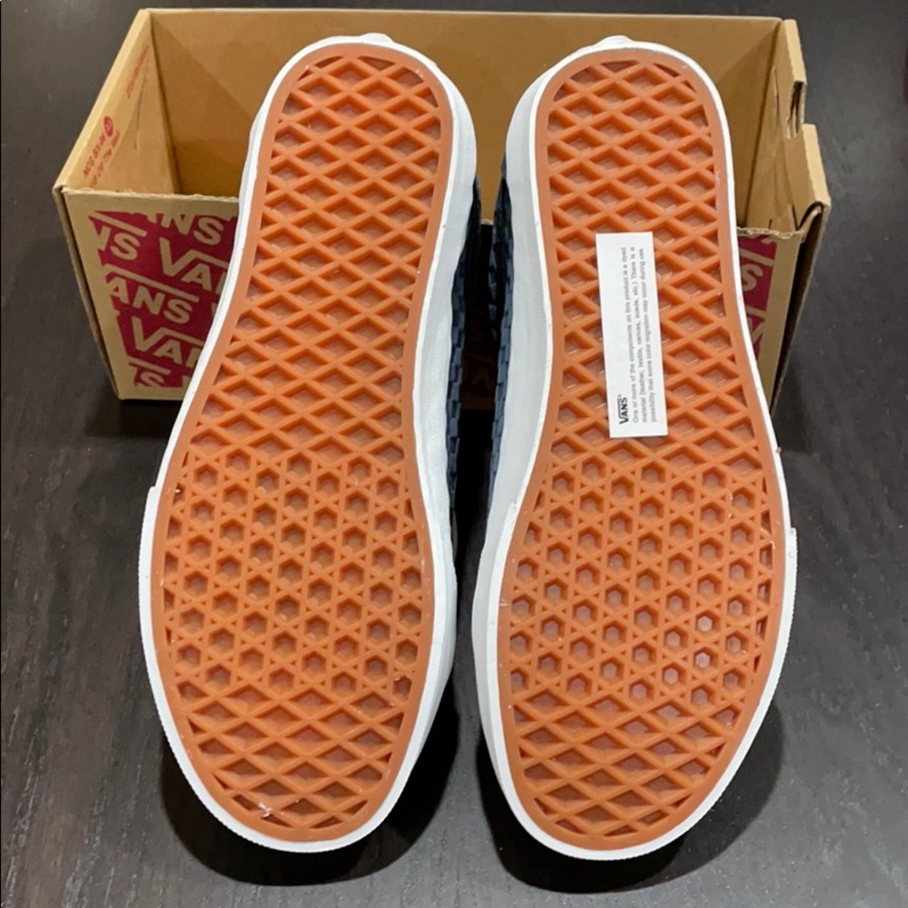 Vans Old Skool Emboss Mini Check Suede Blue - Picture 3 of 4
